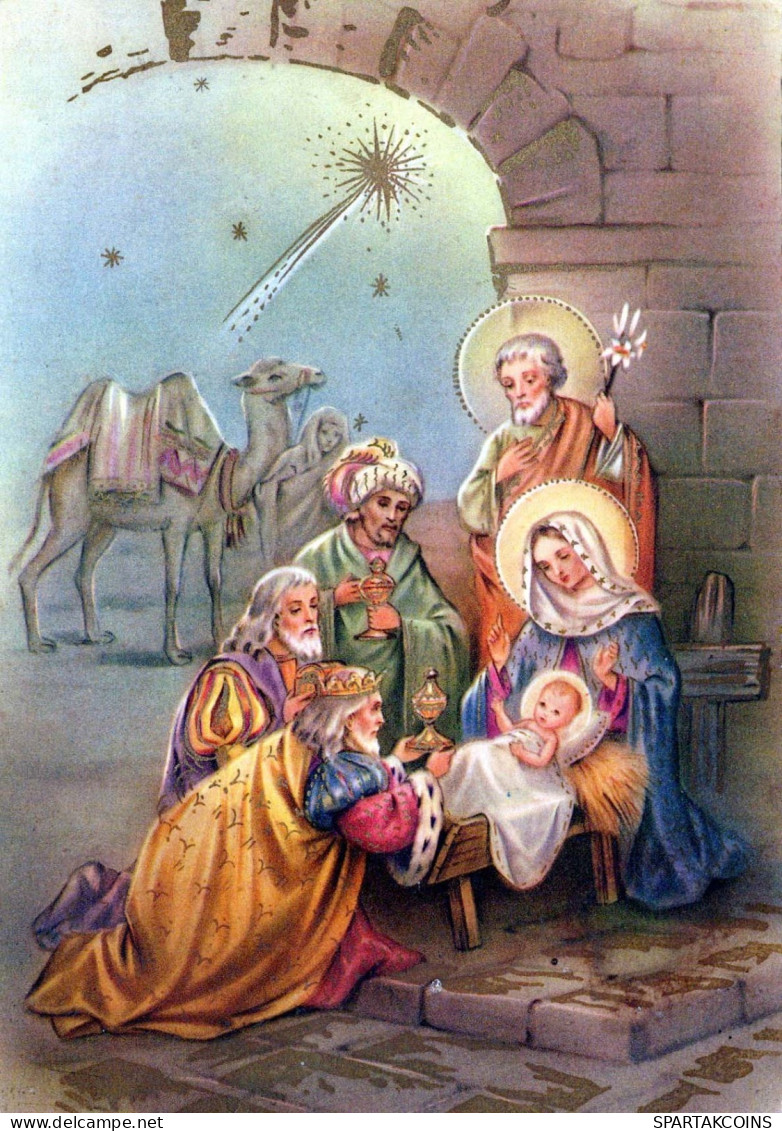 Jungfrau Maria Madonna Jesuskind Weihnachten Religion Vintage Ansichtskarte Postkarte CPSM #PBB844.DE - Vierge Marie & Madones