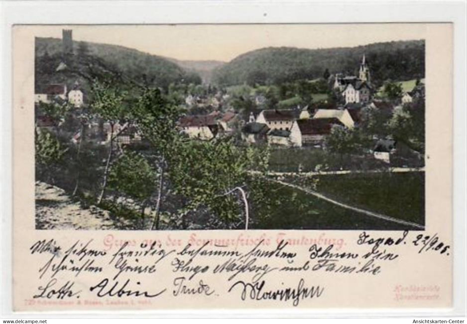39018306 - Tautenburg I. Thuer. Mit Gesamtansicht Gelaufen Von 1905 Kleiner Knick Unten Links, Leichter Stempeldurchdru - Jena