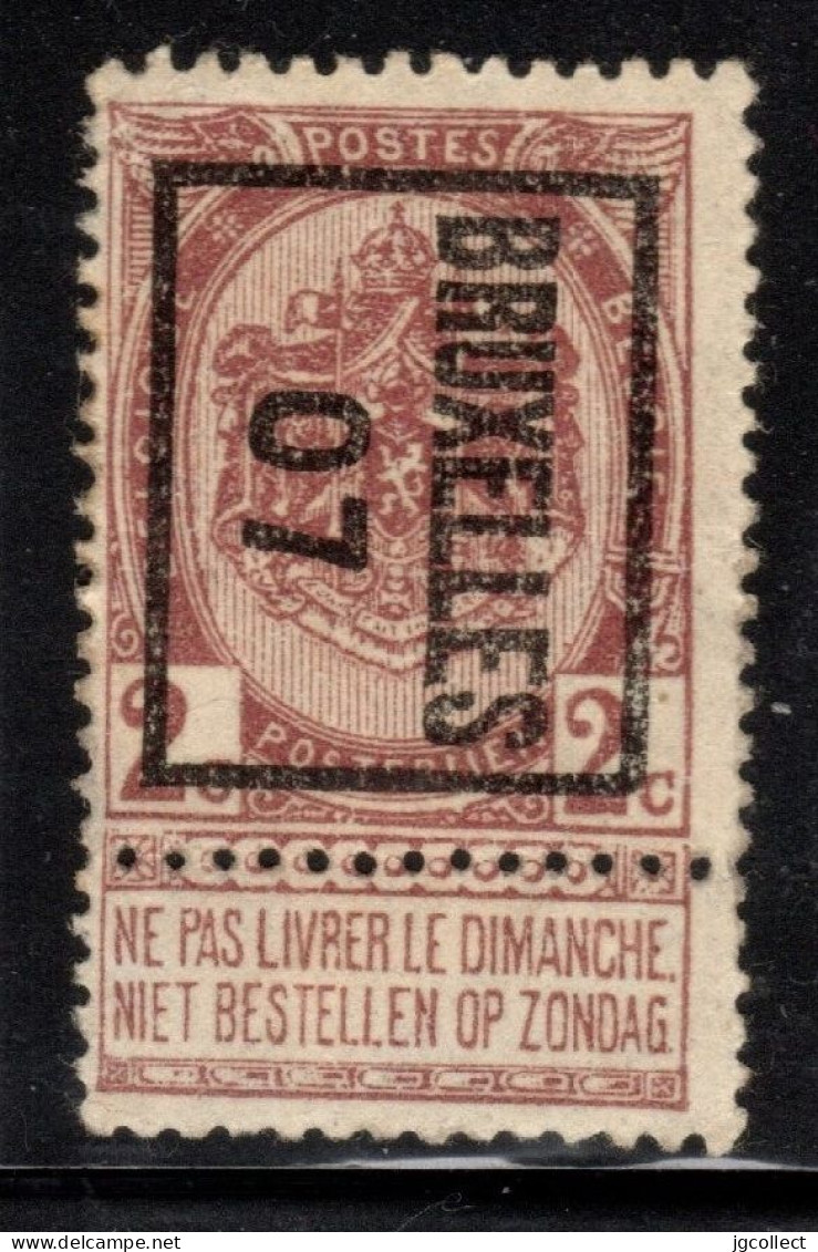 Typo 4B (BRUXELLES 07) - O/used - Typos 1906-12 (Armoiries)