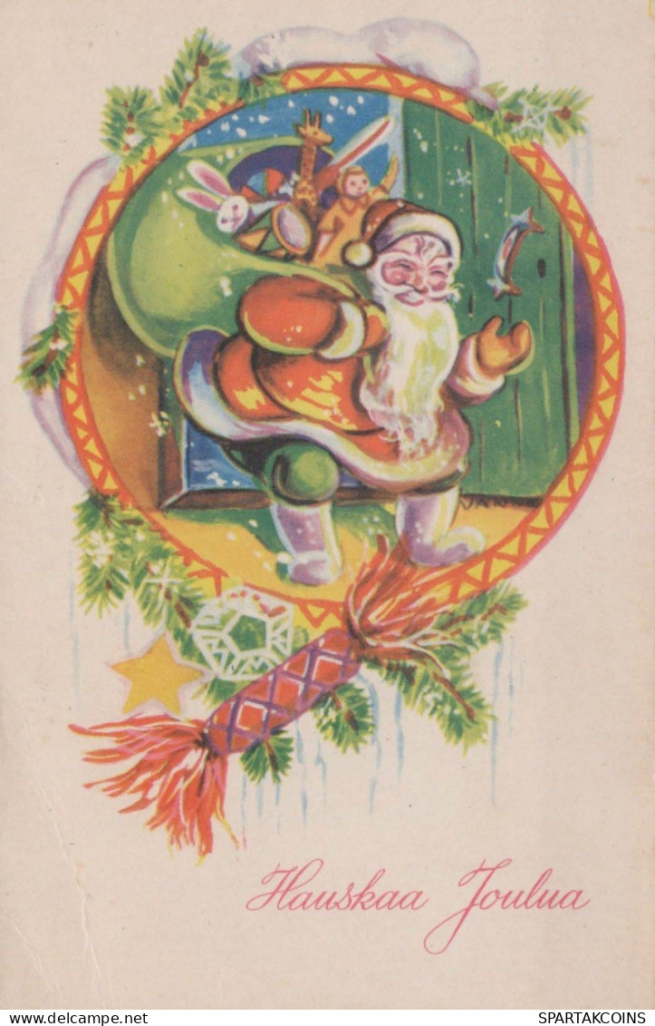 PAPÁ NOEL Feliz Año Navidad Vintage Tarjeta Postal CPSMPF #PKG289.ES - Santa Claus