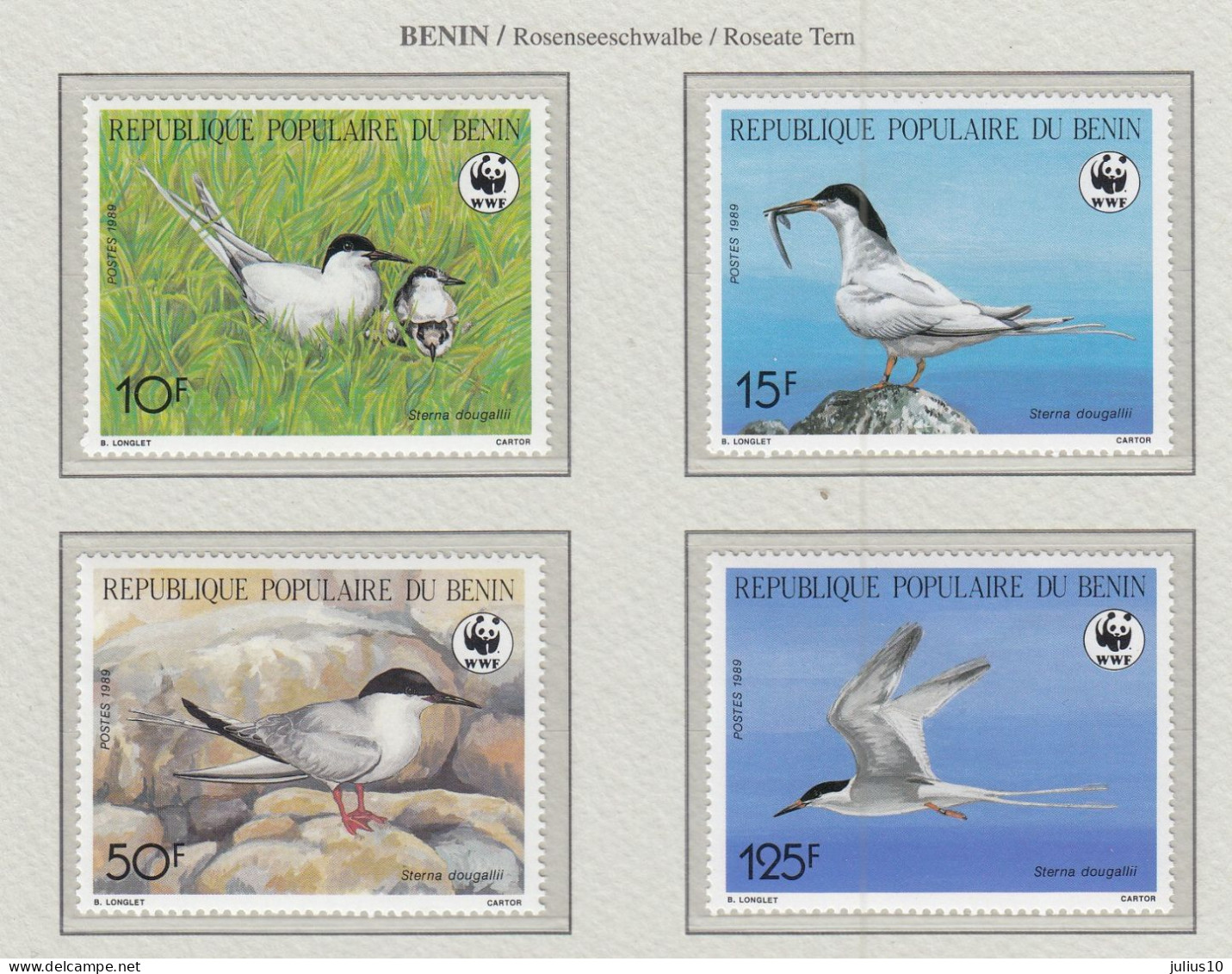 BENIN 1989 WWF Birds Mi 476-479 MNH(**) Fauna 759 - Altri & Non Classificati