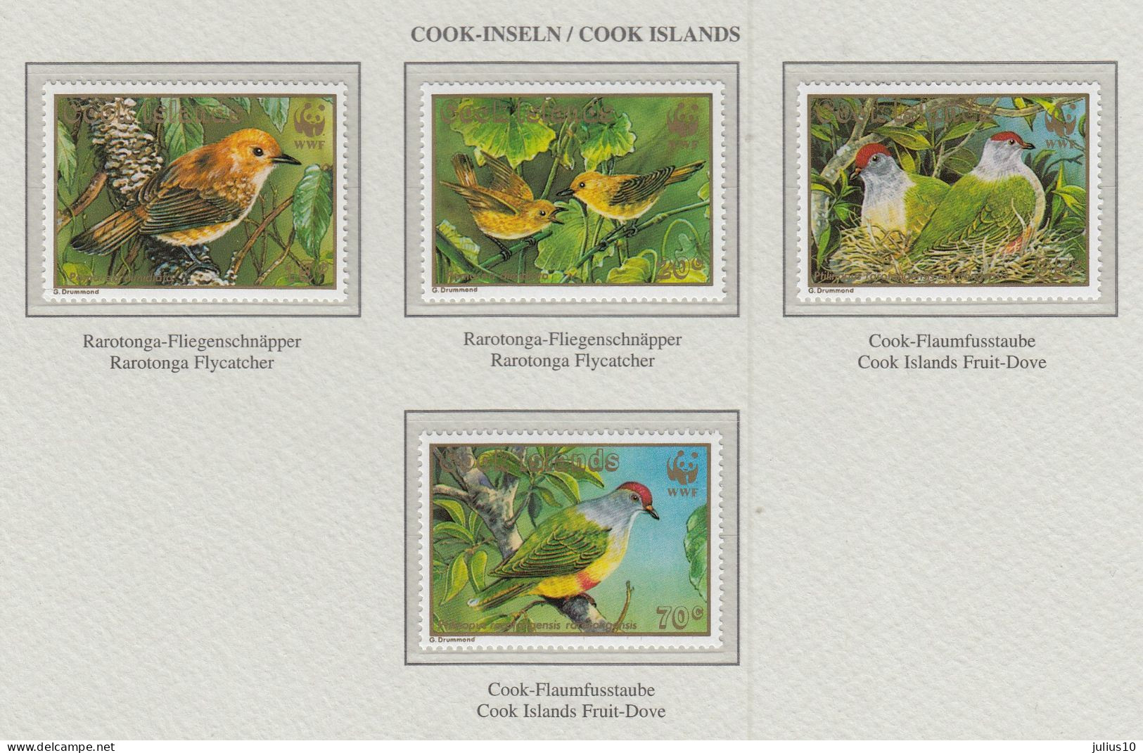 COOK ISLANDS 1989 WWF Birds Mi 1278-1281 MNH(**) Fauna 760 - Otros & Sin Clasificación