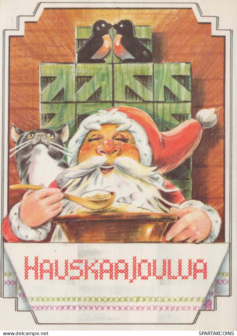 PAPÁ NOEL Feliz Año Navidad Vintage Tarjeta Postal CPSM #PAU481.ES - Santa Claus