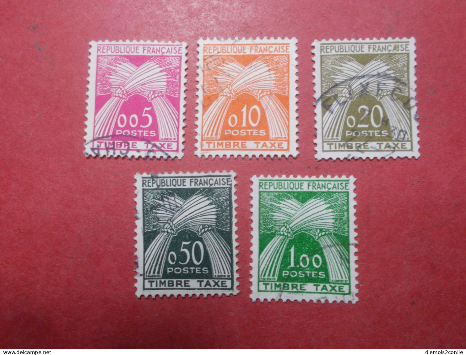 Lot 5 Timbres FRANCE Taxe N°90/94 Différents Vrac Divers (B363) - 1960-.... Usati