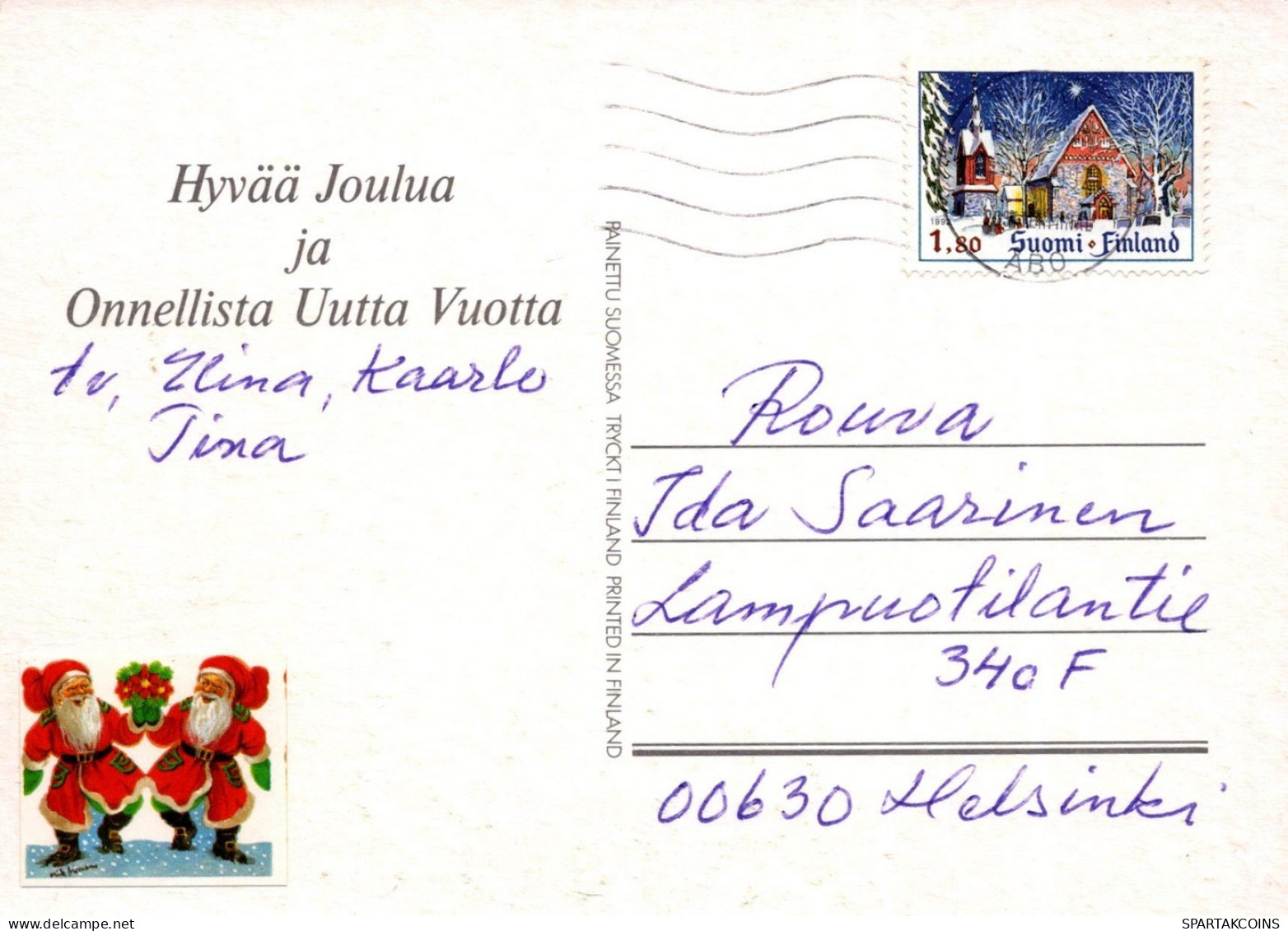 PAPÁ NOEL NAVIDAD Fiesta Vintage Tarjeta Postal CPSM #PAJ673.ES - Santa Claus