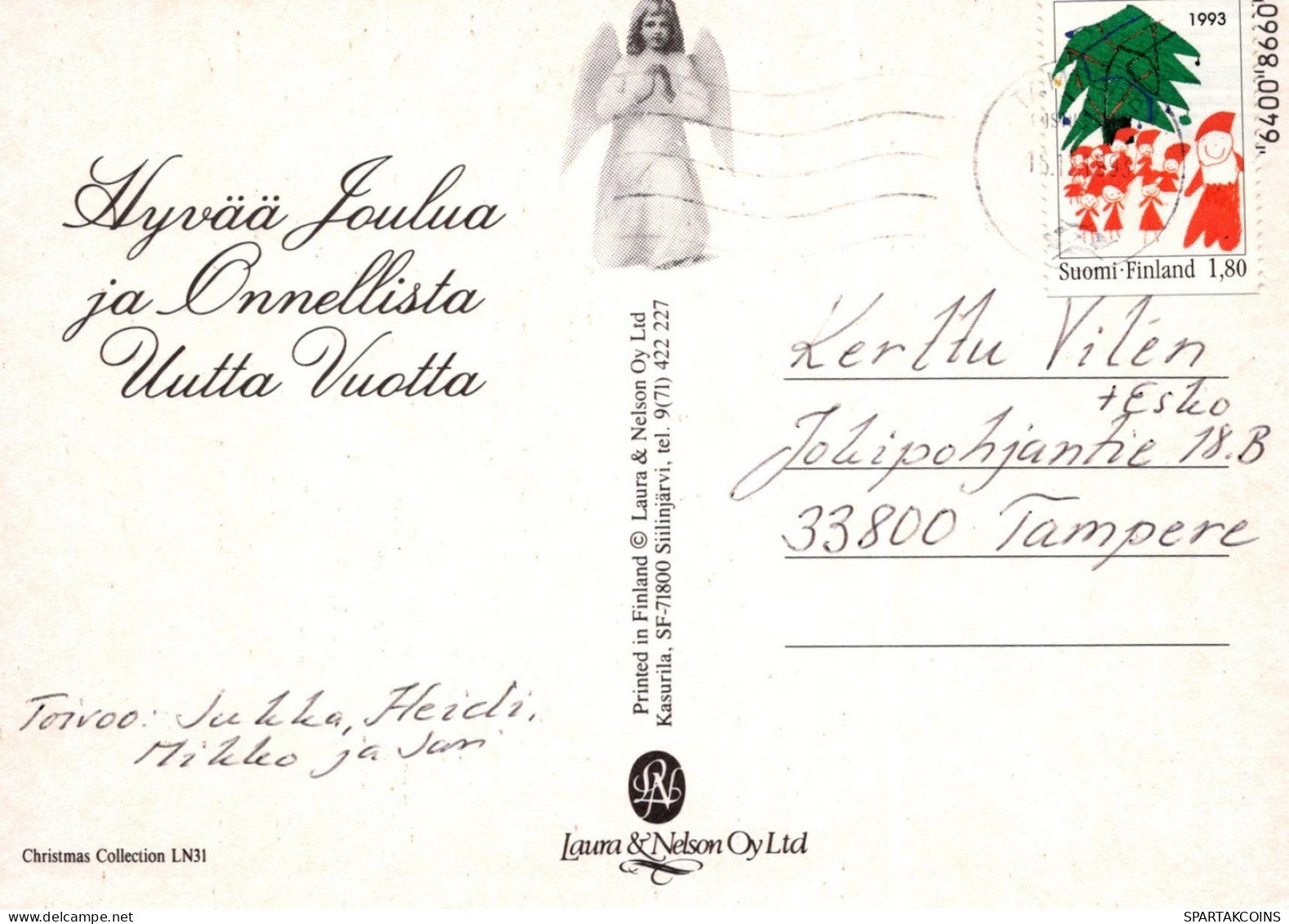 ÁNGEL NAVIDAD Vintage Tarjeta Postal CPSM #PAH396.ES - Angels