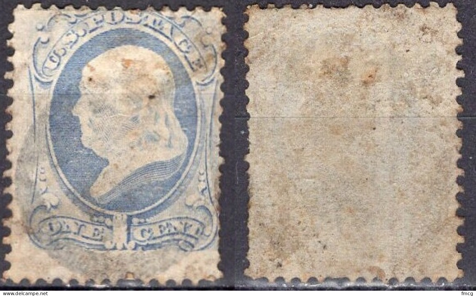 1870 1 Cent Benjamin Franklin, Used (Scott #145) - Usados