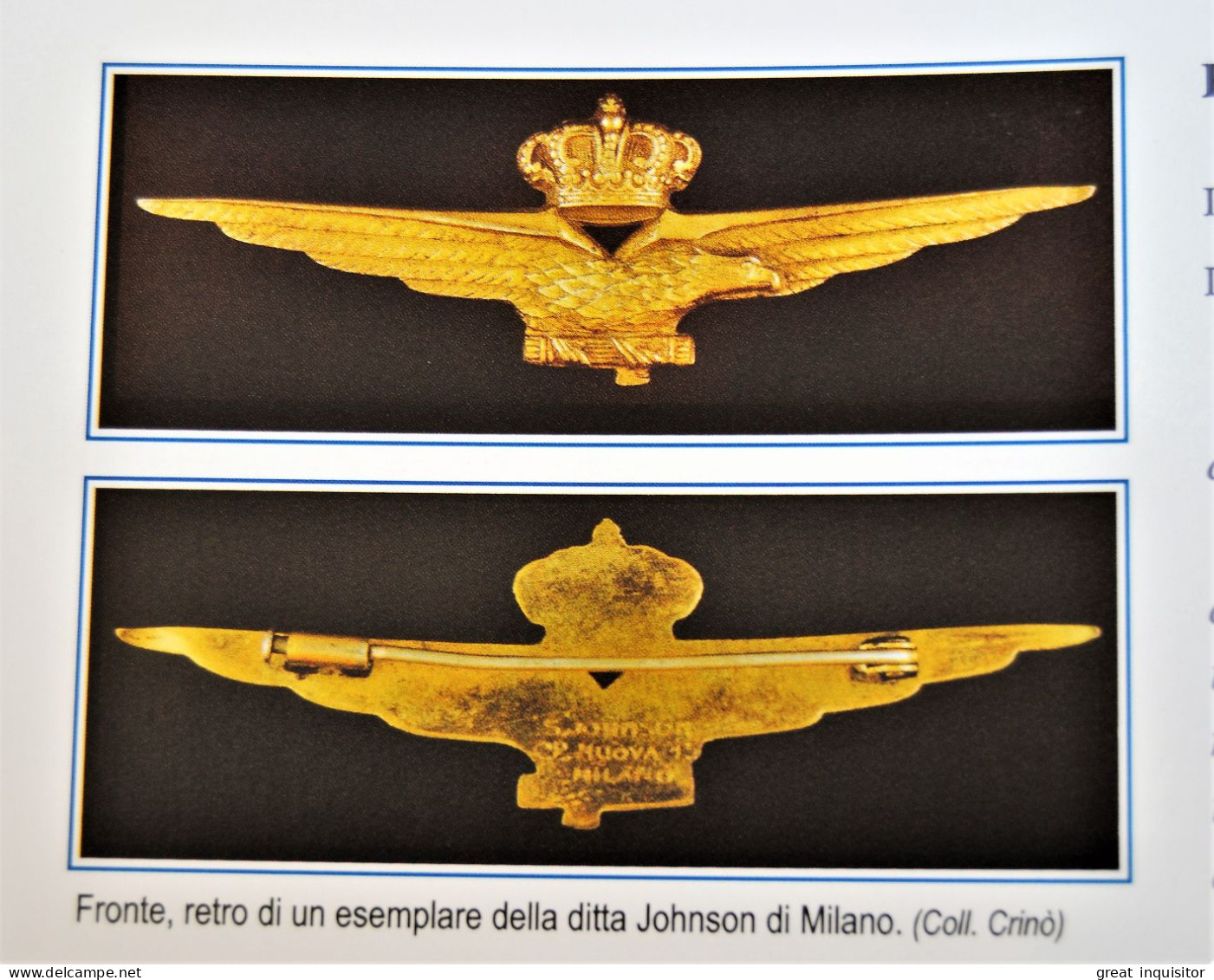 Decorazione da petto ovvero brevetto pilota militare d’aeroplano della Regia Aeronautica modello 1935 (REGNO D'ITALIA)