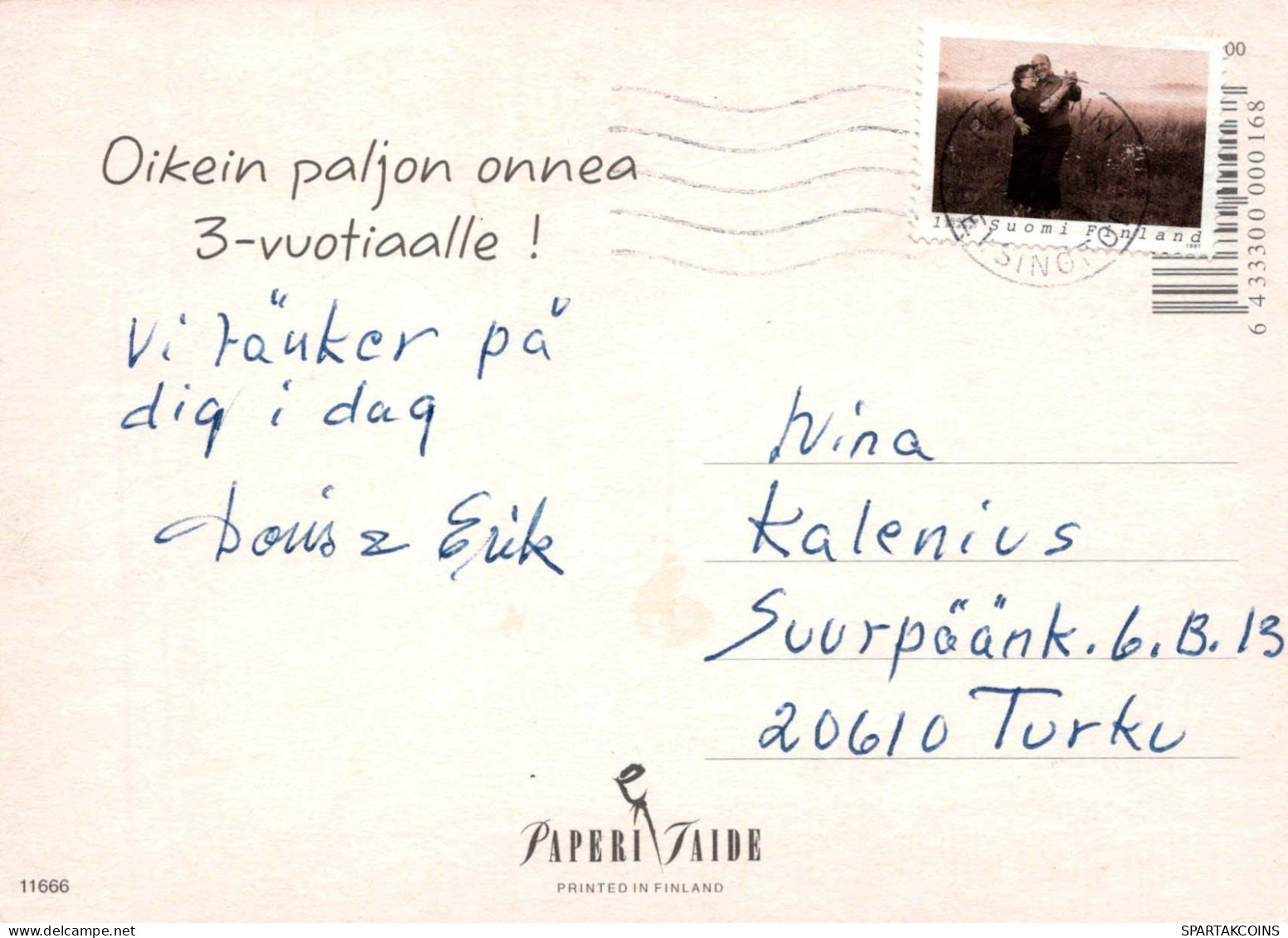 JOYEUX ANNIVERSAIRE 3 Ans FILLE ENFANTS Vintage Postal CPSM #PBT752.FR - Anniversaire