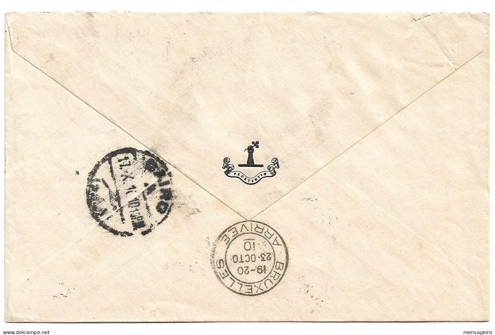 (C05)  COVER WITH 1M.+2M.+3M.+5M. STAMPS HELIOPOLIS => BELGIUM 1910 - 1866-1914 Ägypten Khediva