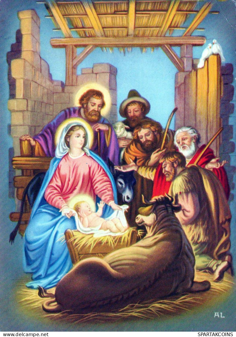Vierge Marie Madone Bébé JÉSUS Noël Religion Vintage Carte Postale CPSM #PBP686.FR - Maagd Maria En Madonnas