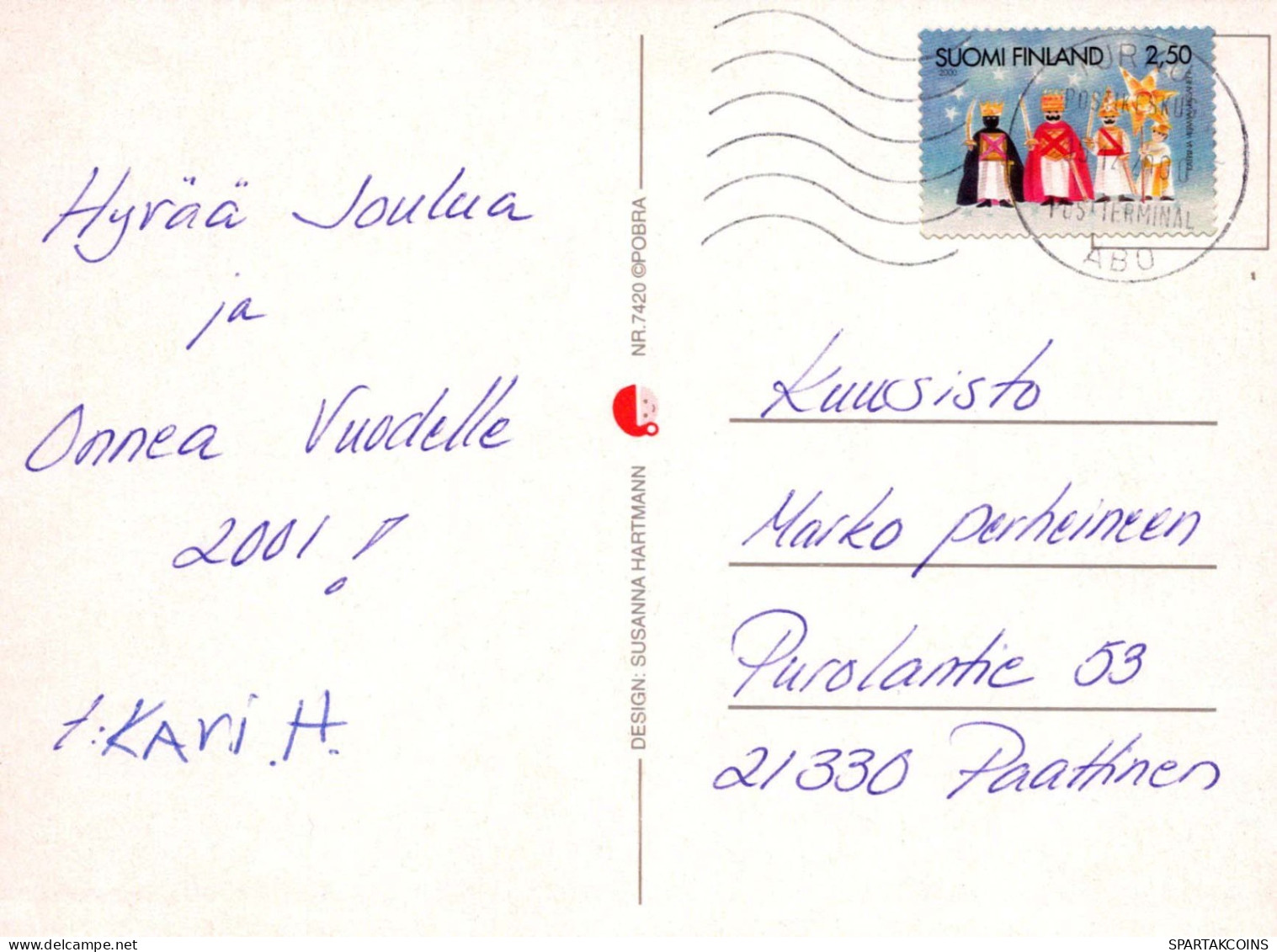 PÈRE NOËL Bonne Année Noël Vintage Carte Postale CPSM #PBB125.FR - Santa Claus