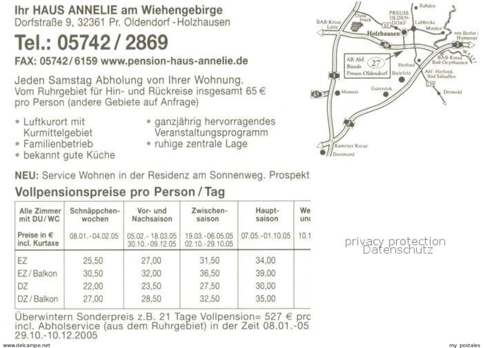 73641037 Preussisch Oldendorf Haus Annelie Gaststube Gartenterrasse Zimmer Fahrr - Getmold