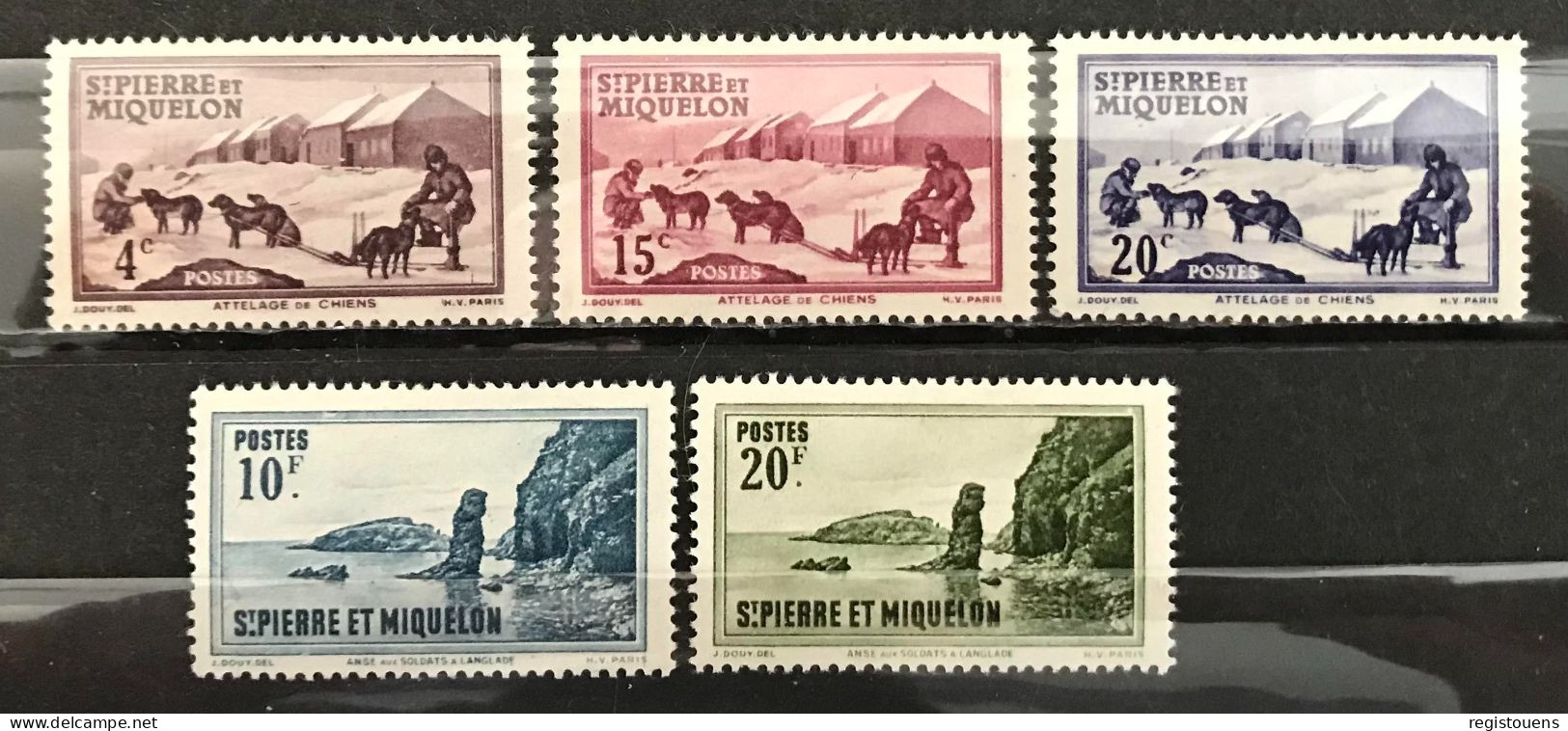 Lot De 5 Timbres Neufs* Saint Pierre Et Miquelon 1942 Yt N° 291 À 295 - Unused Stamps