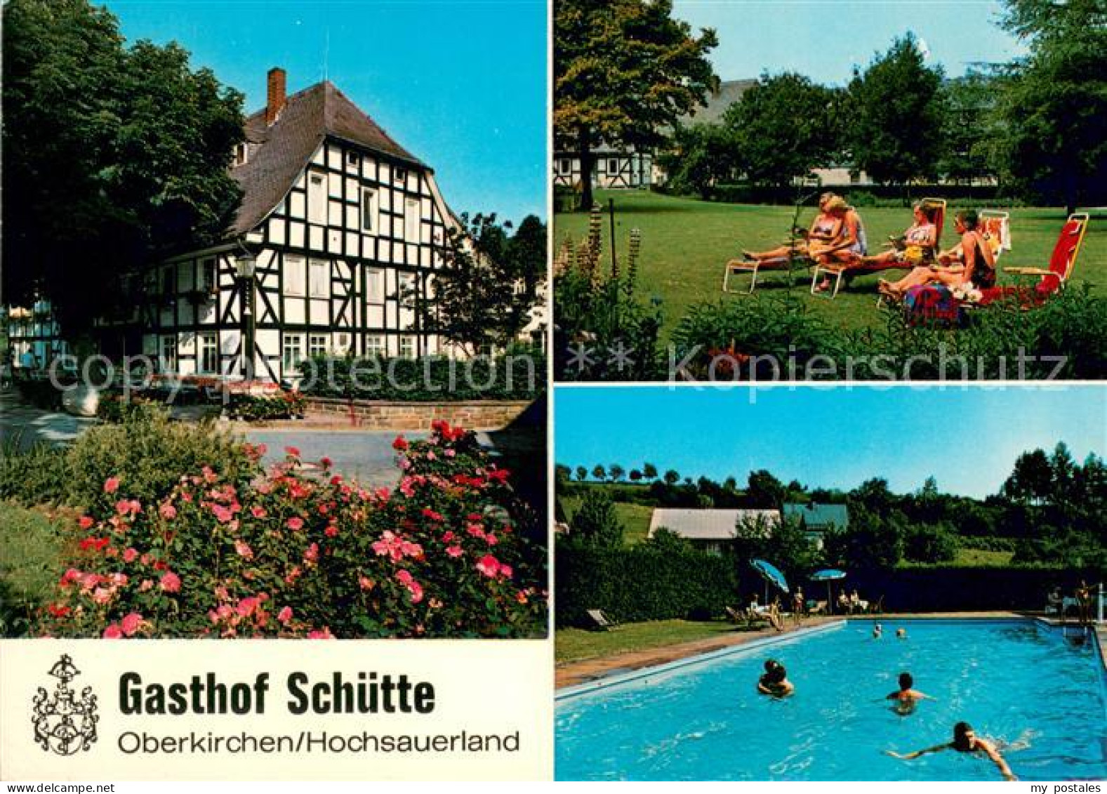 73641031 Oberkirchen Sauerland Gasthof Schuette Garten Schwimmbad Oberkirchen Sa - Schmallenberg