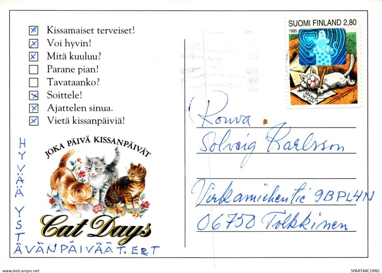 CHAT CHAT Animaux Vintage Carte Postale CPSM #PAM436.FR - Katzen