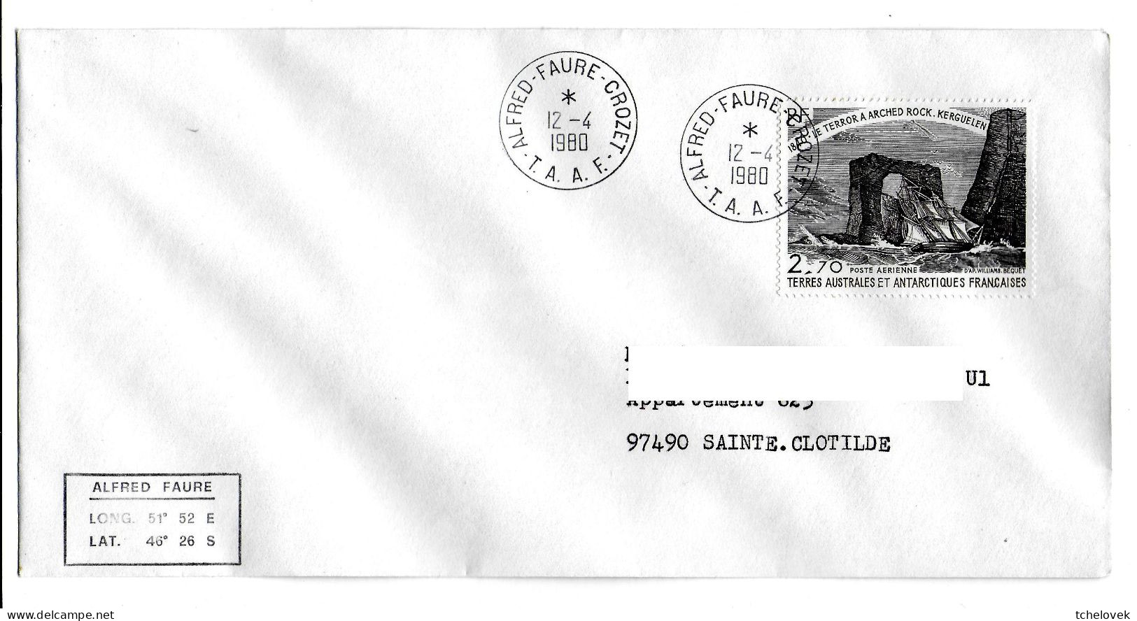 FSAT TAAF District De Crozet 12.04.1980 T. 2.70 Arche De Kerguelen - Briefe U. Dokumente