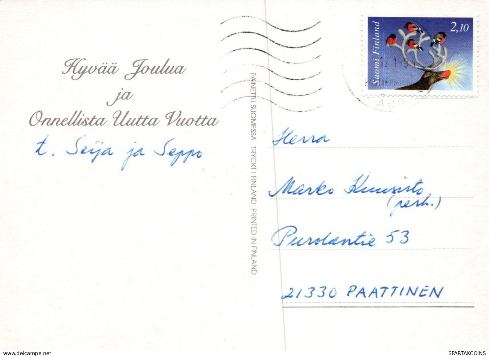 PÈRE NOËL Animaux NOËL Fêtes Voeux Vintage Carte Postale CPSM #PAK653.FR - Santa Claus