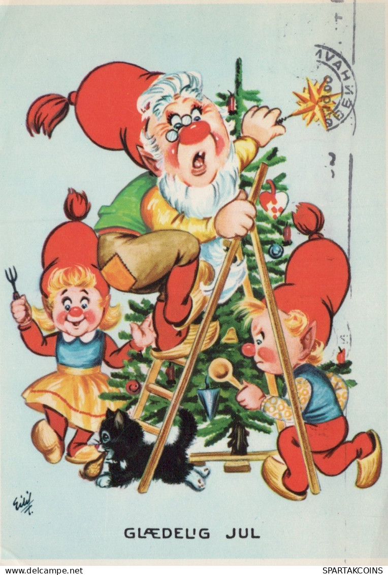 PÈRE NOËL ENFANT NOËL Fêtes Voeux Vintage Carte Postale CPSM #PAK314.FR - Santa Claus