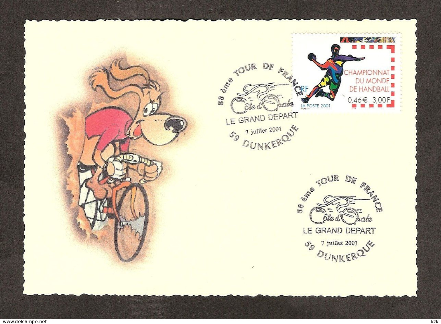 2 06	005	-	88ème Tour De France - Oblitération Dunkerque Le 7/07/2001 - Cyclisme