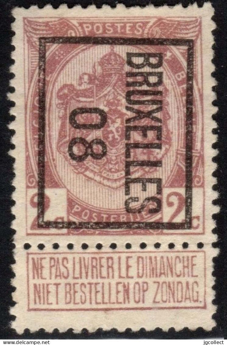 Typo 7B (BRUXELLES 08) - O/used - Typo Precancels 1906-12 (Coat Of Arms)