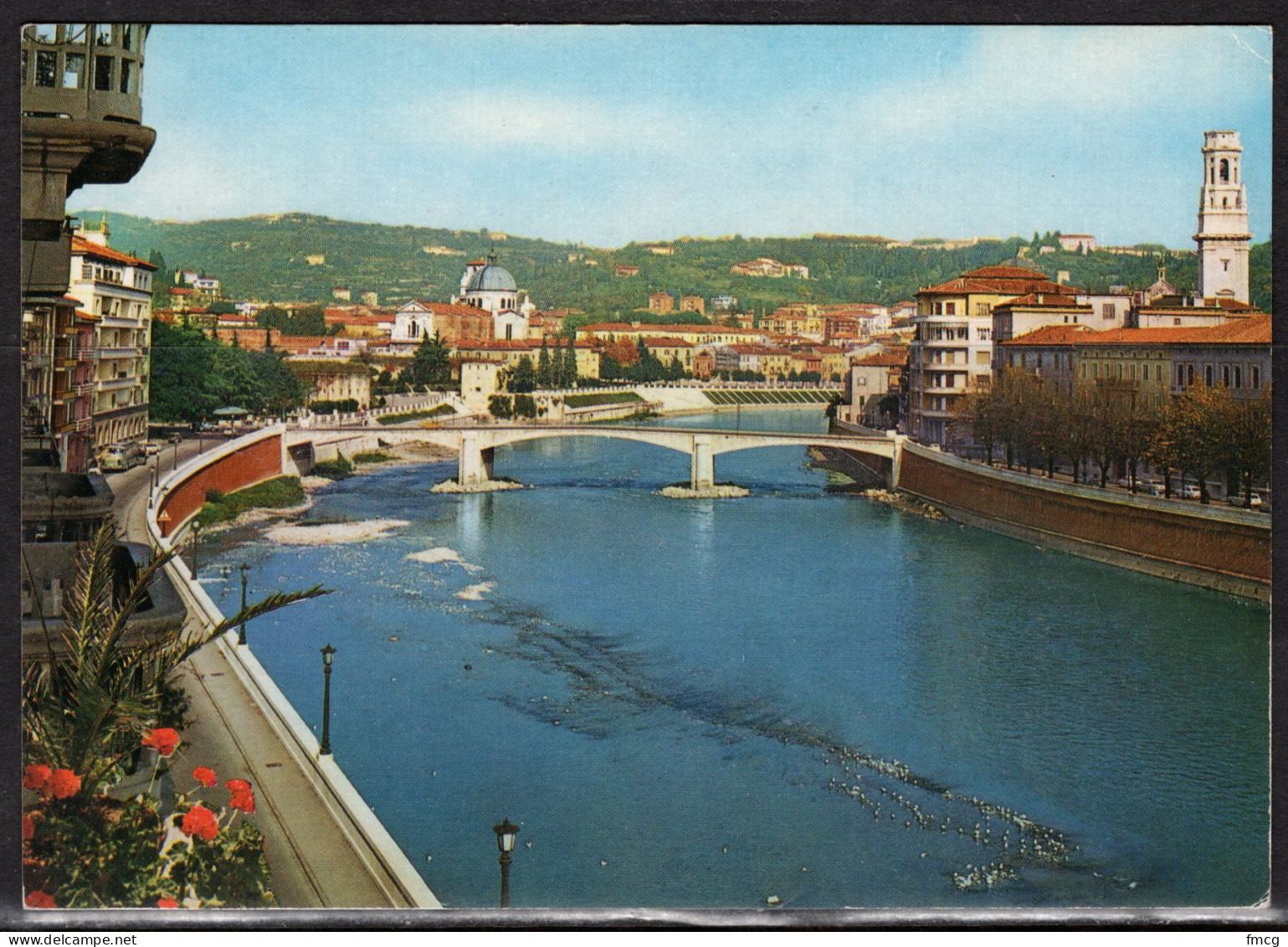 Italy, Verona, Adige River, Writing On Back - Verona