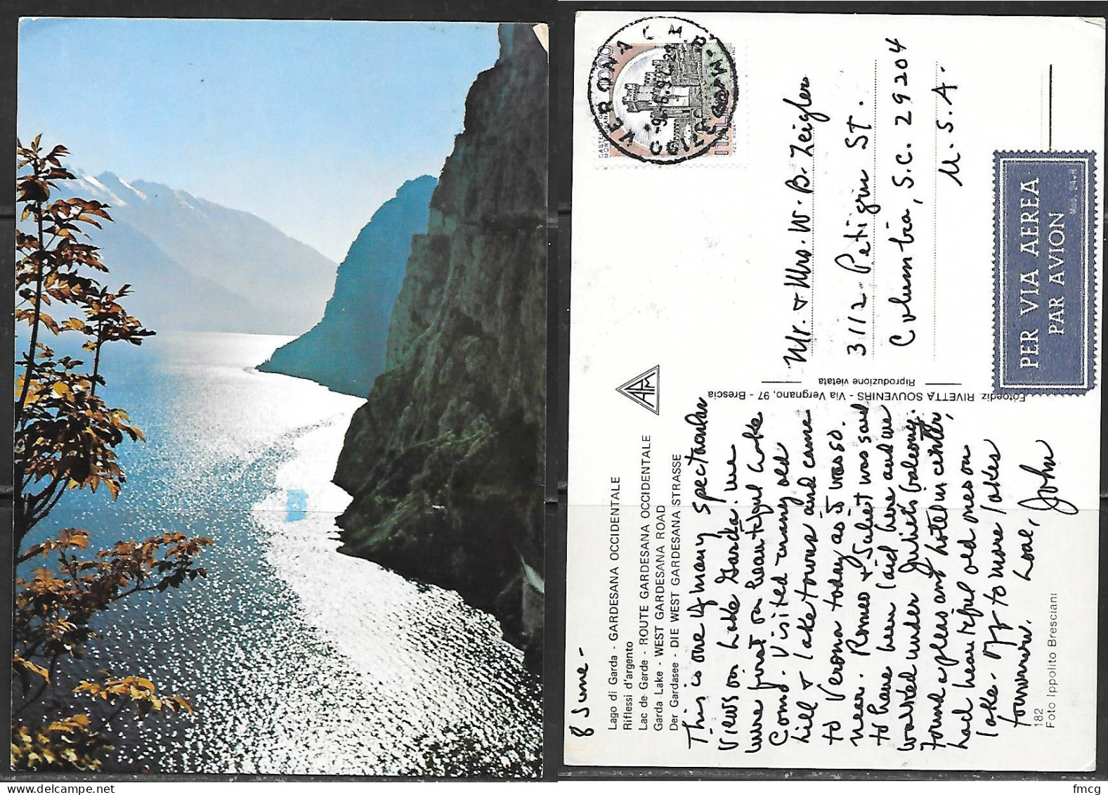 Garda Lake, West Gardnesana Road, Mailed In 1992 - Other & Unclassified