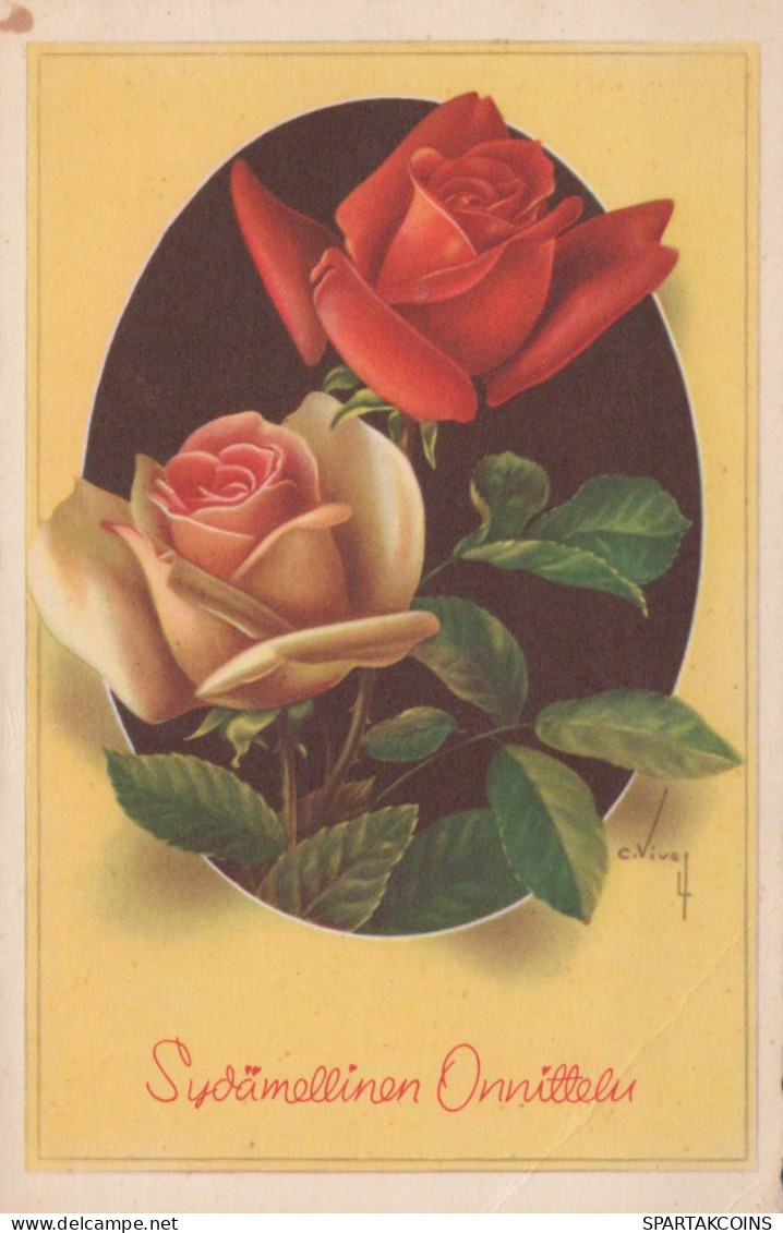 FLOWERS Vintage Postcard CPSMPF #PKG107.GB - Flowers