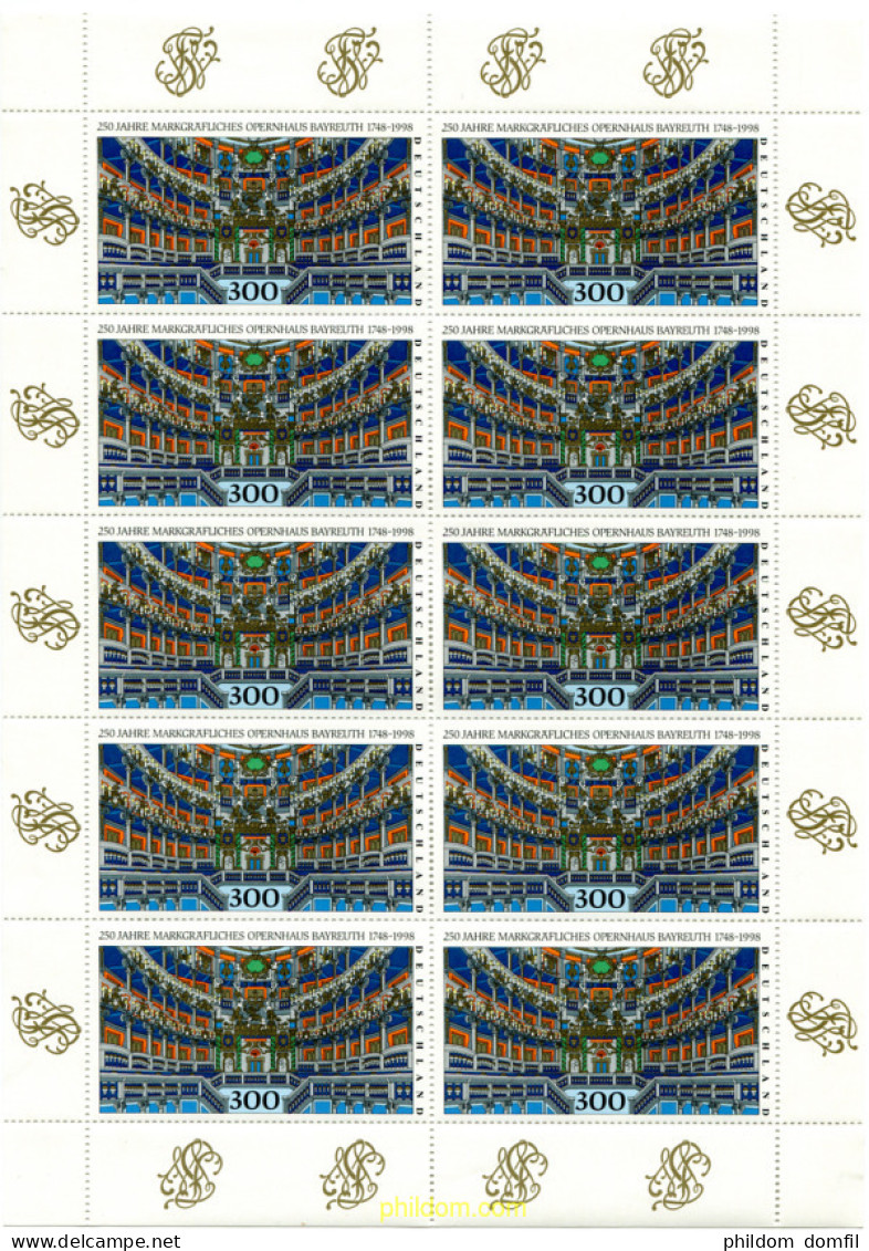 146720 MNH ALEMANIA FEDERAL 1998 250 ANIVERSARIO DE LA OPERA DE BAYREUTH - Neufs