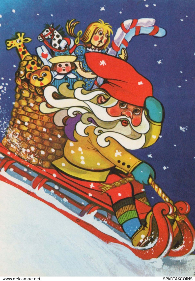 SANTA CLAUS Happy New Year Christmas Vintage Postcard CPSM #PBL184.GB - Santa Claus
