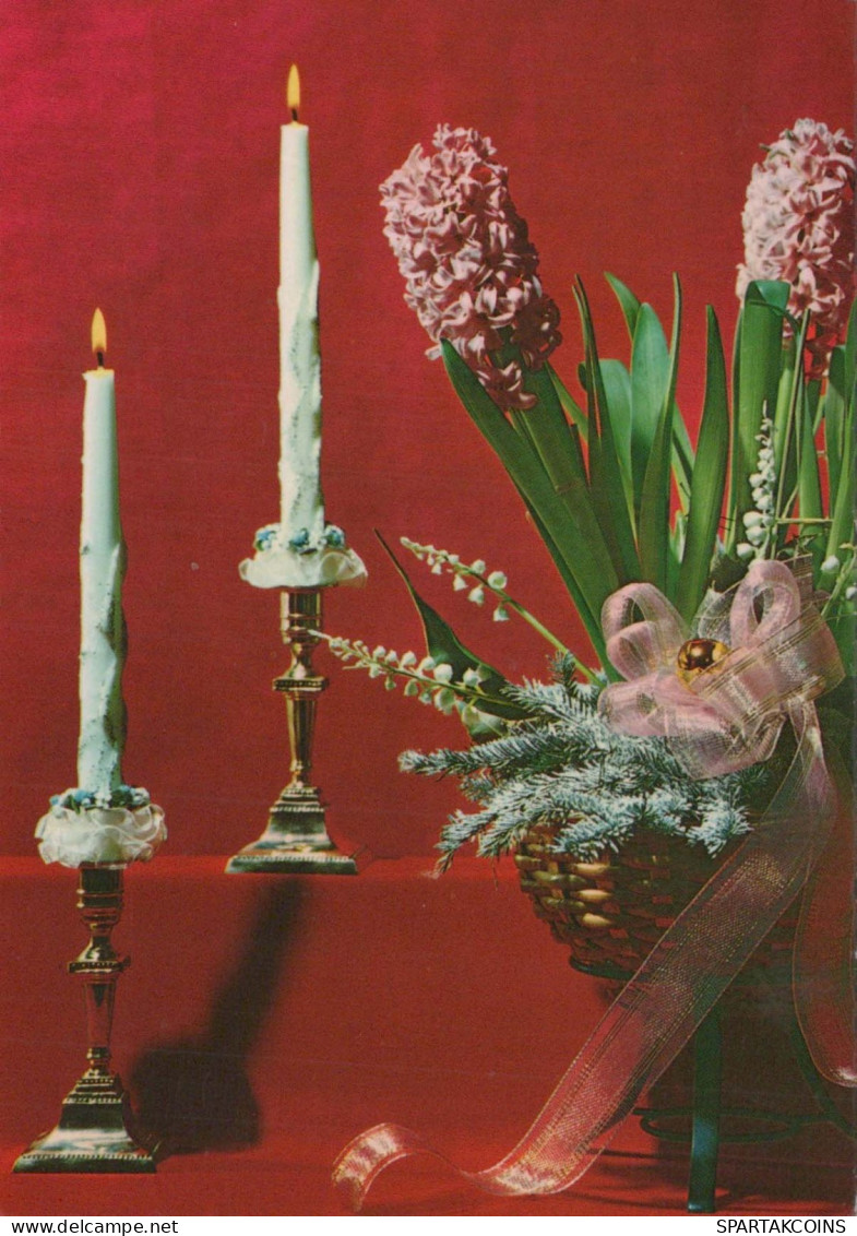 Happy New Year Christmas CANDLE Vintage Postcard CPSM #PAZ360.GB - Nouvel An