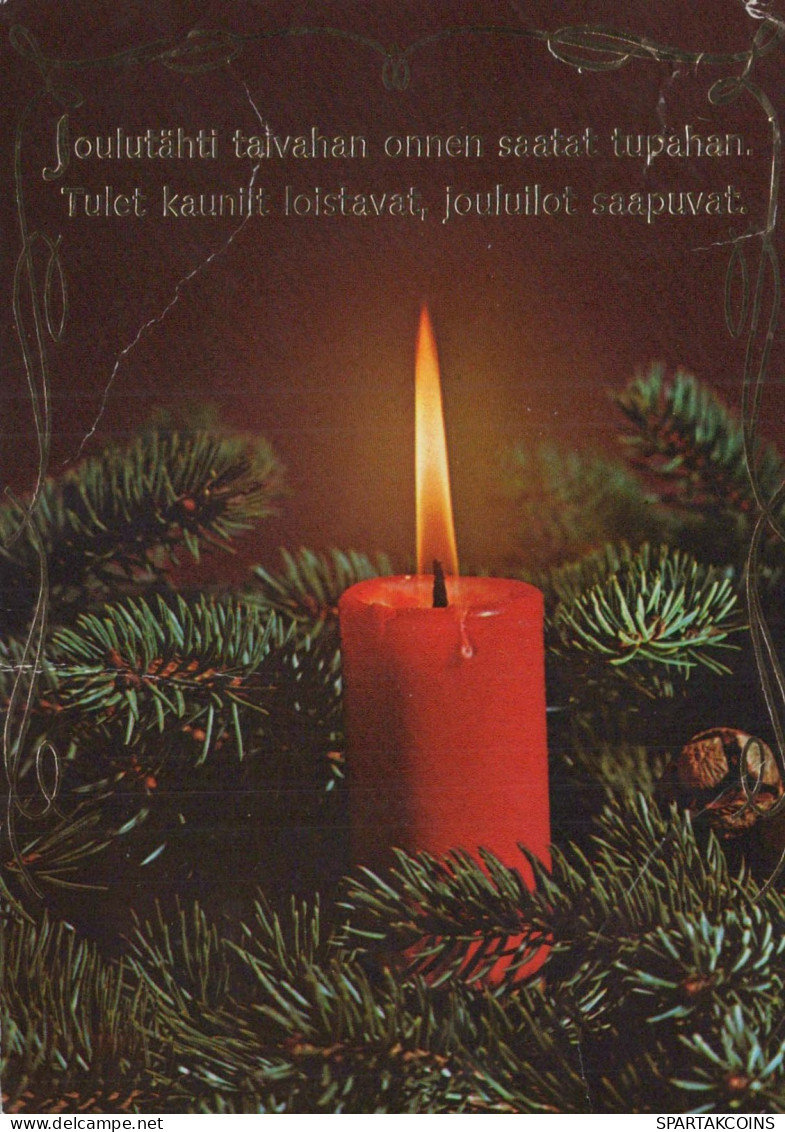 Happy New Year Christmas CANDLE Vintage Postcard CPSM #PAV518.GB - Nouvel An