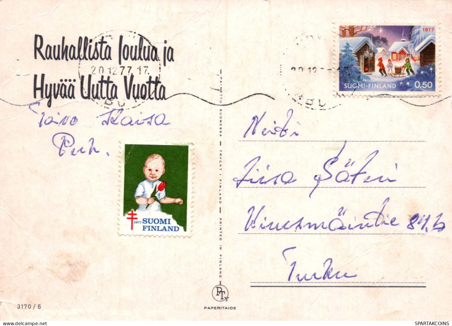 Happy New Year Christmas CANDLE Vintage Postcard CPSM #PAV518.GB - Año Nuevo