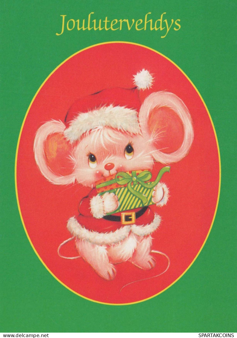 Happy New Year Christmas MOUSE Vintage Postcard CPSM #PAU943.GB - Año Nuevo
