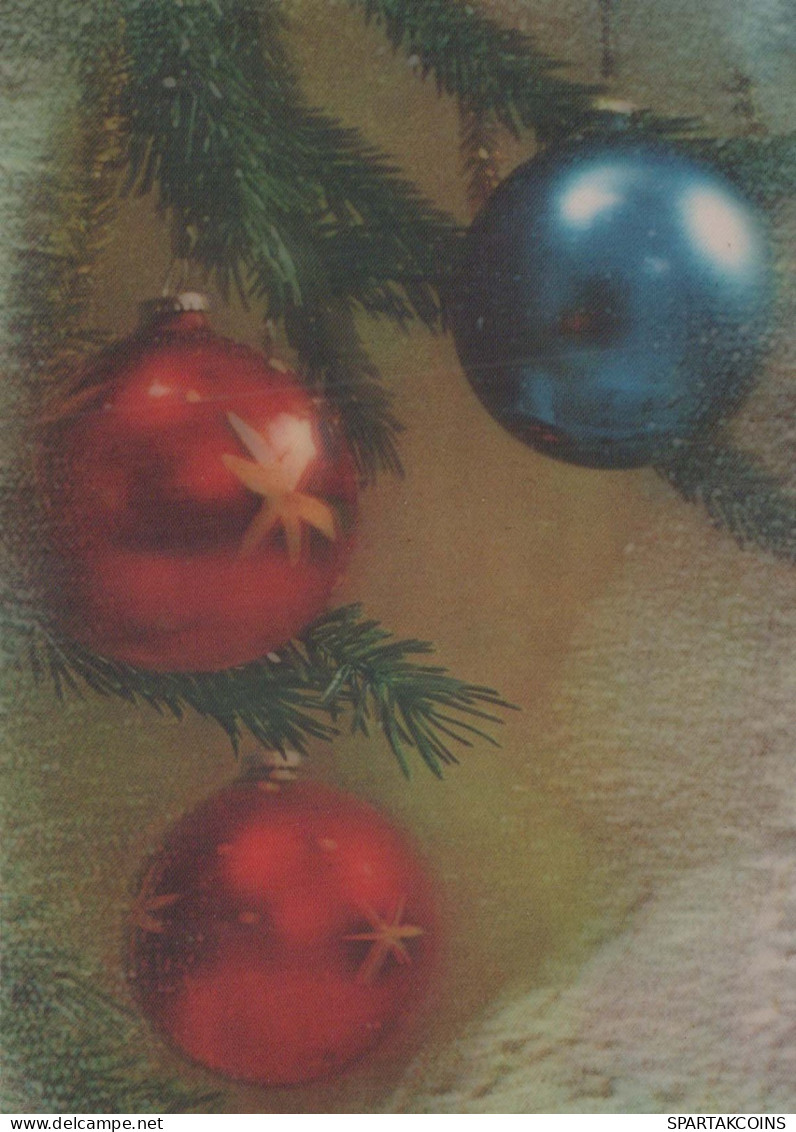 Bonne Année Noël LENTICULAR 3D Vintage Carte Postale CPSM #PAZ035.FR - Año Nuevo