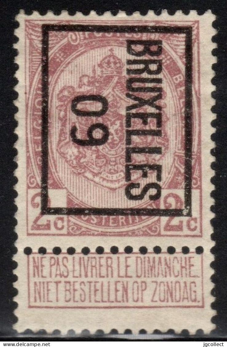 Typo 11B (BRUXELLES 09) - O/used - Typos 1906-12 (Armoiries)