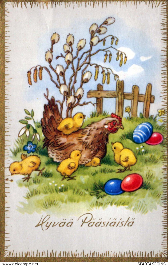 PASQUA POLLO UOVO Vintage Cartolina CPA #PKE059.IT - Ostern