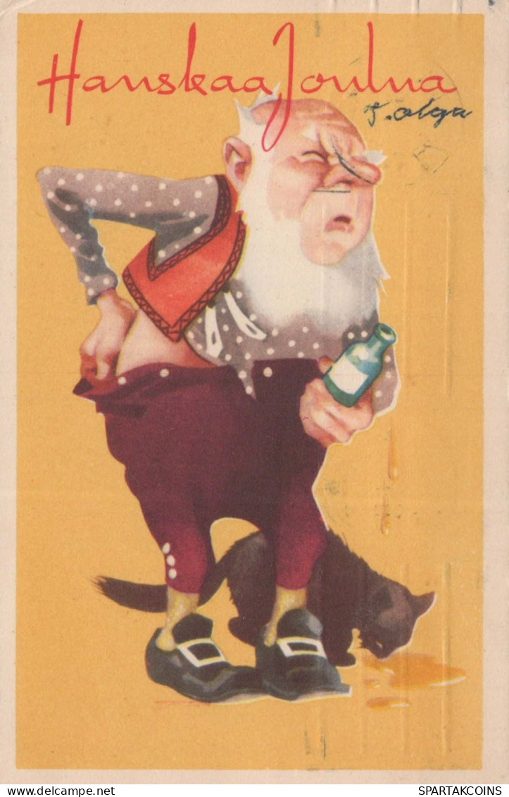 Buon Anno Natale GNOME Vintage Cartolina CPSMPF #PKD923.IT - Neujahr