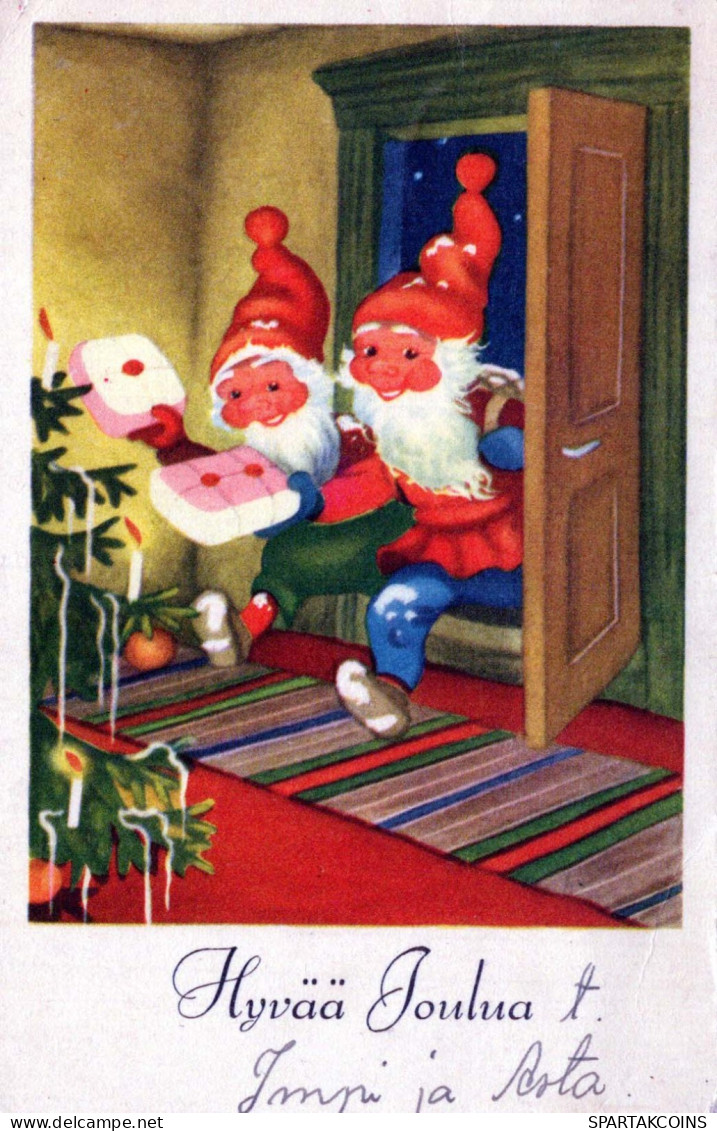 Buon Anno Natale GNOME Vintage Cartolina CPSMPF #PKD364.IT - Nouvel An