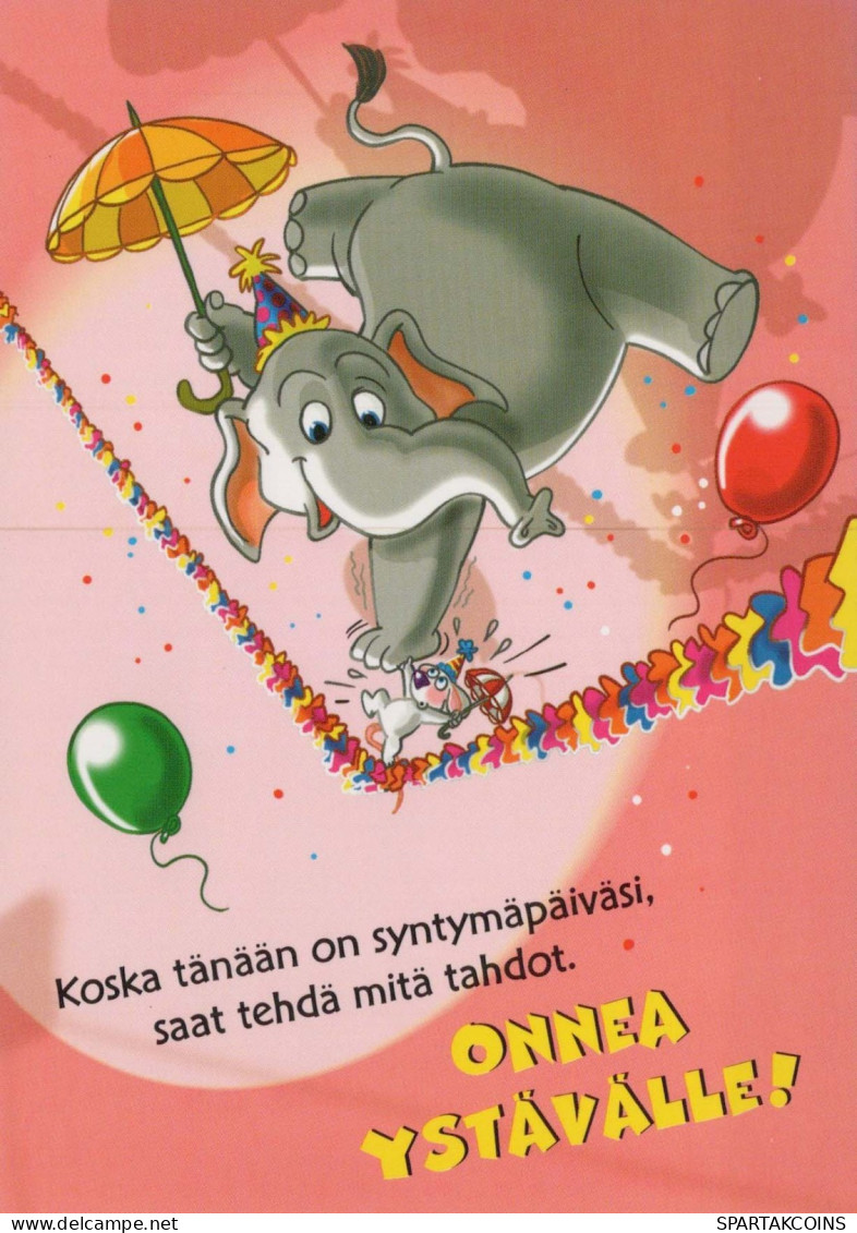 ELEFANTE Animale Vintage Cartolina CPSM #PBS738.IT - Éléphants