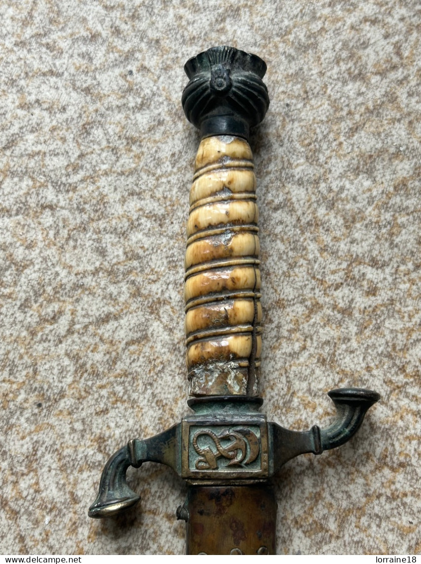 Rare Dague Officier De Marine Ottoman , Hélas De Fouille - Knives/Swords
