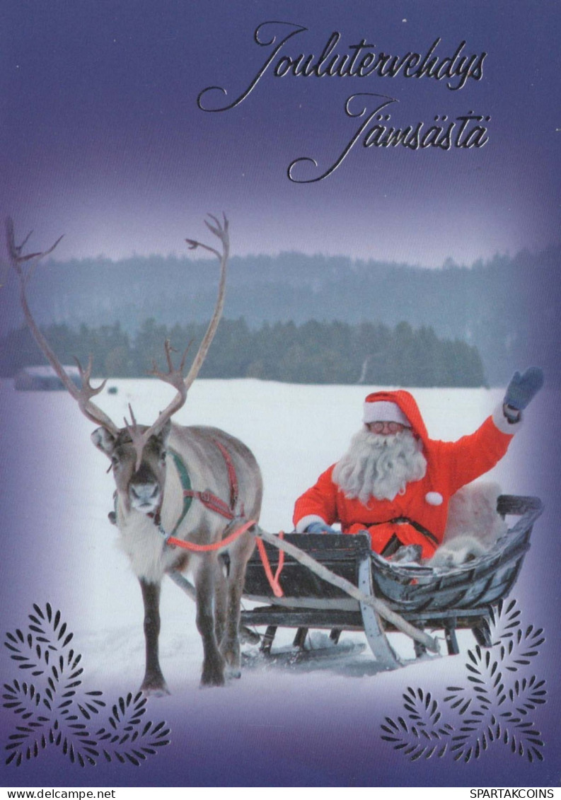 BABBO NATALE Buon Anno Natale Vintage Cartolina CPSM #PBL574.IT - Santa Claus