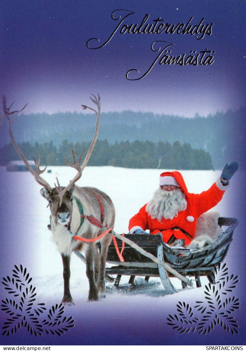 BABBO NATALE Buon Anno Natale Vintage Cartolina CPSM #PBL574.IT - Santa Claus