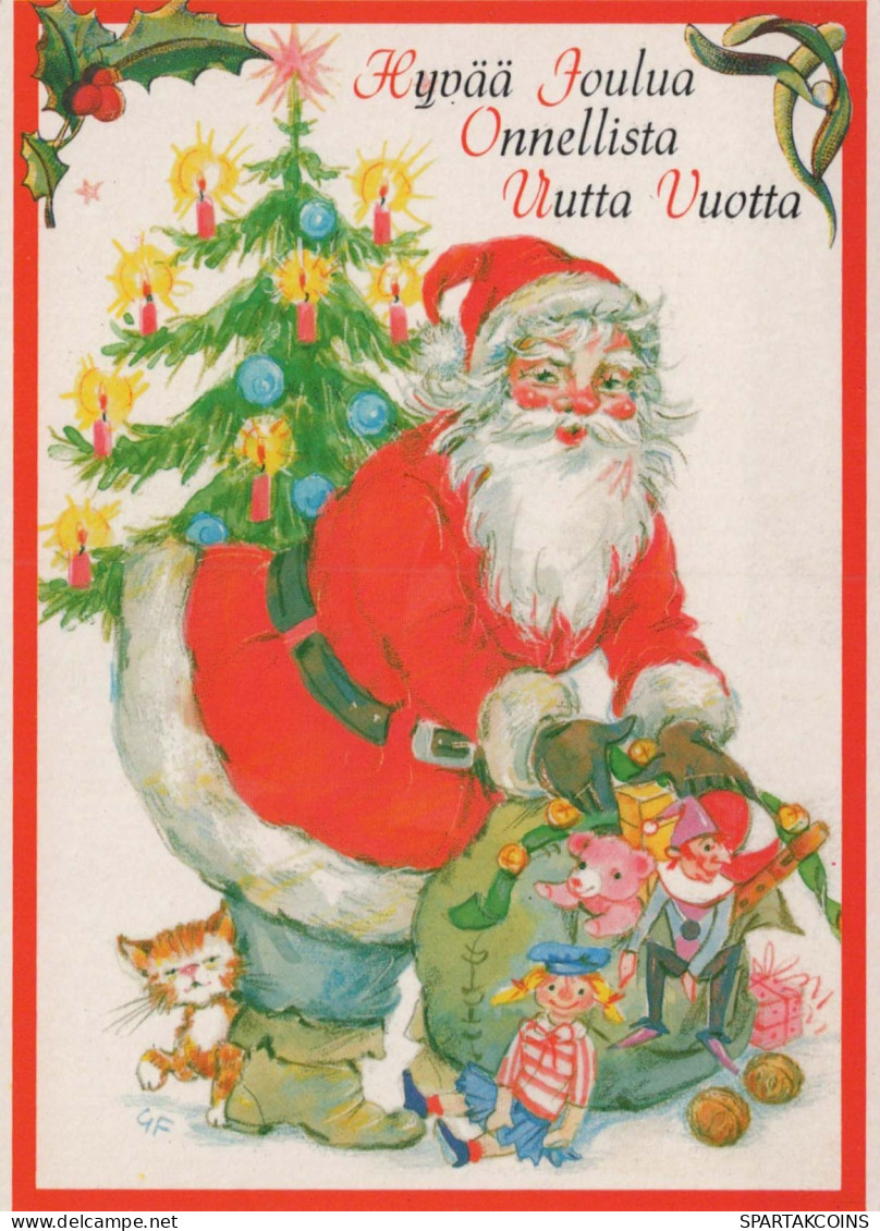 BABBO NATALE Buon Anno Natale Vintage Cartolina CPSM #PBL376.IT - Kerstman