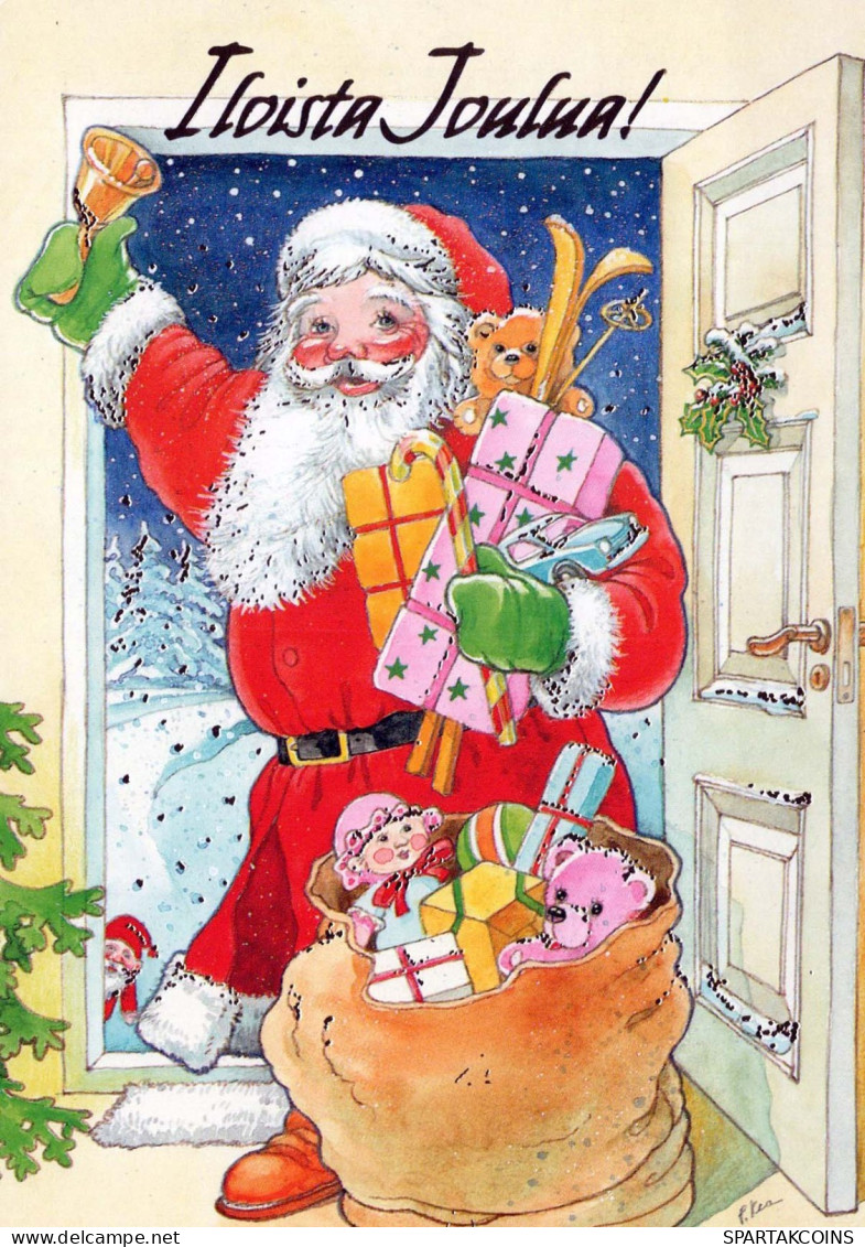 BABBO NATALE Buon Anno Natale Vintage Cartolina CPSM #PBL051.IT - Santa Claus