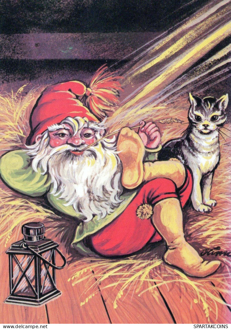 BABBO NATALE Buon Anno Natale Vintage Cartolina CPSM #PBL253.IT - Santa Claus