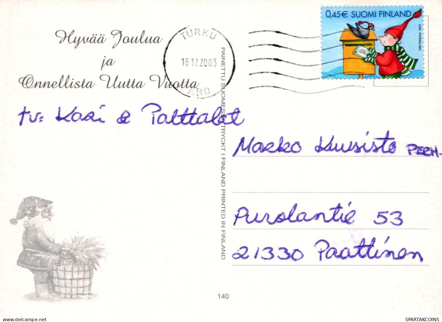 BABBO NATALE Buon Anno Natale Vintage Cartolina CPSM #PBL188.IT - Kerstman