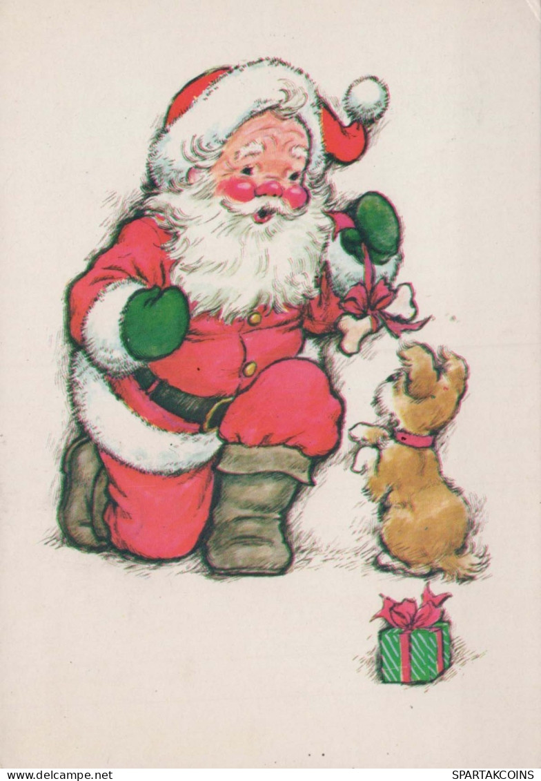 BABBO NATALE Buon Anno Natale Vintage Cartolina CPSM #PBL315.IT - Santa Claus