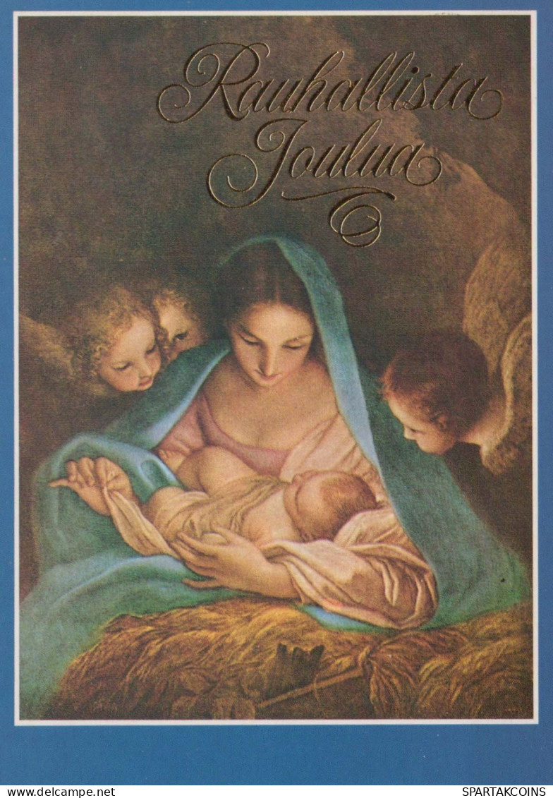 Vergine Maria Madonna Gesù Bambino Natale Religione Vintage Cartolina CPSM #PBB784.IT - Jungfräuliche Marie Und Madona