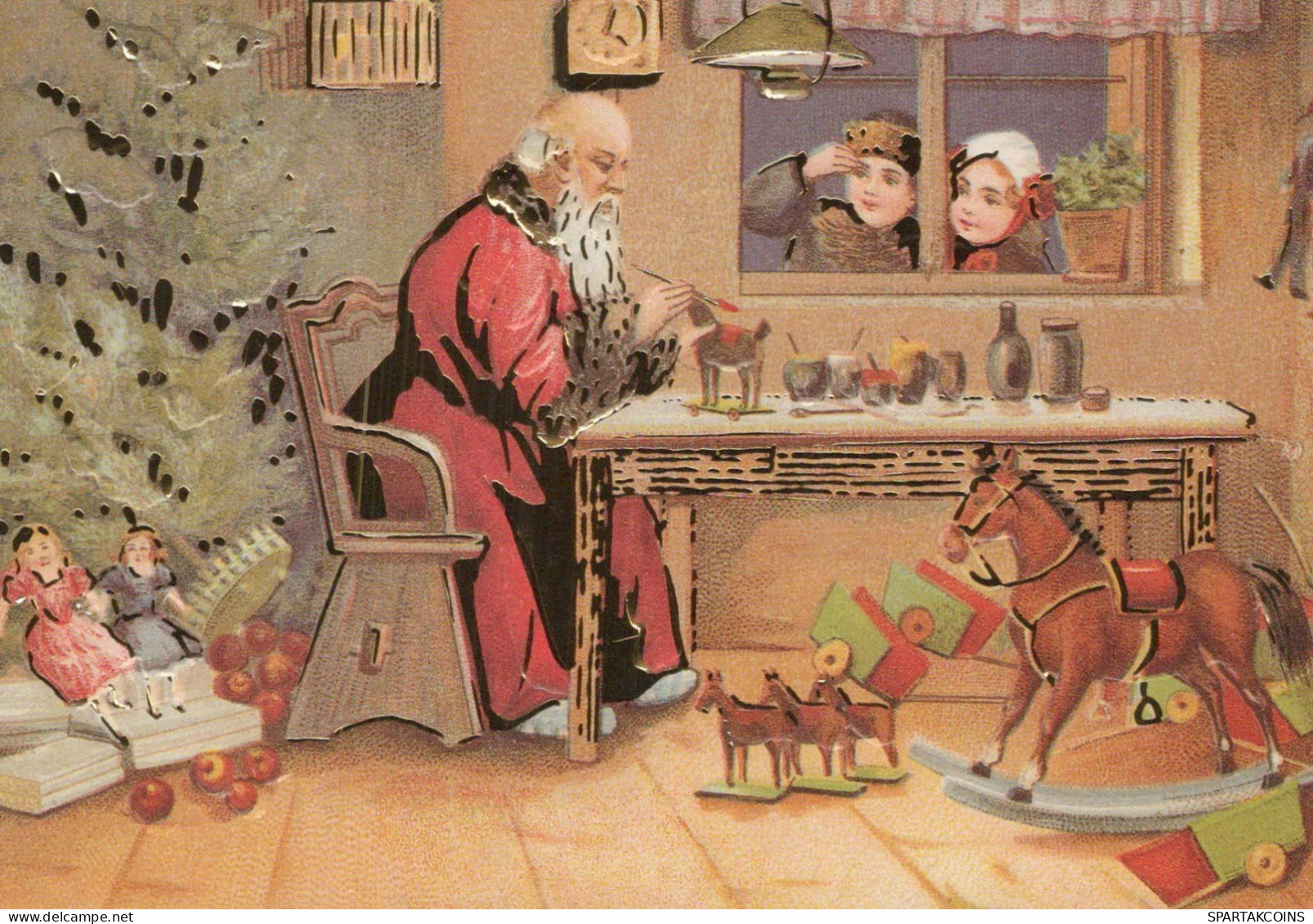 BABBO NATALE Buon Anno Natale Vintage Cartolina CPSM #PBB063.IT - Kerstman